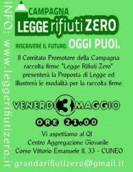 presentazione proposta Legge Rifiuti Zero - campagna raccolta firme @ Q.I - Centro Aggregazione Giovanile | Cuneo | Piemonte | Italia